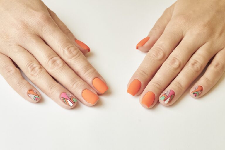 female manicure white background nail women s hands with beautiful manicure women s nails min