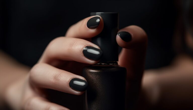 unrecognizable woman applying shiny nail polish fresh elegance generated by ai min scaled 1